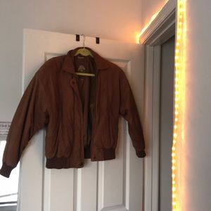 WILSONS Vintage brown leather puffer bomber
